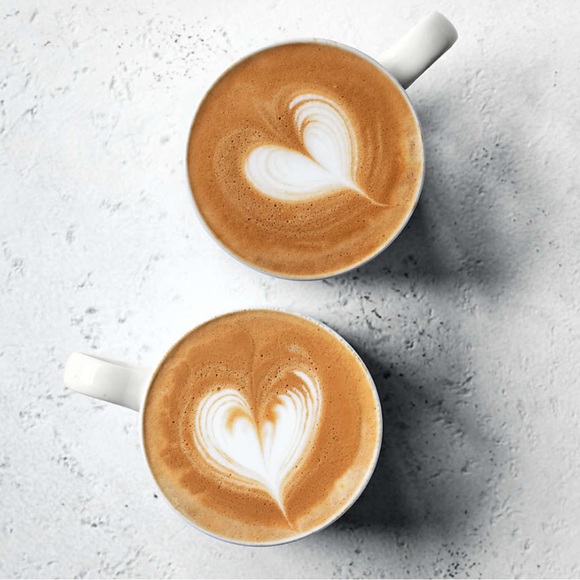 2 Piece Cups Set Crate and Barrel Cappuccino Cup White with Matching Plates - Picture 3 of 14